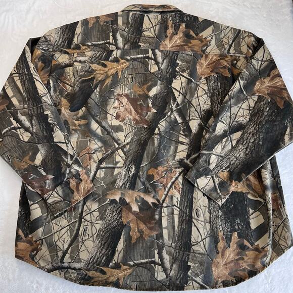 Cabela’s Vintage Camo camouflage Flannel Button Down Shirt men’s 3XL Real Tree - Picture 2 of 5